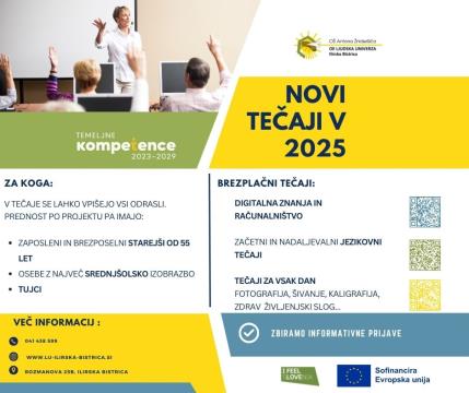 novi tečaji v 2025 (Facebook Post)